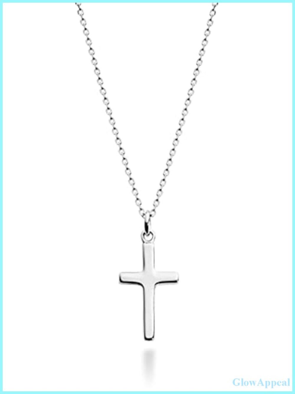 Italian 925 Sterling Silver Dainty Cross Pendant Necklace, 18" Chain,